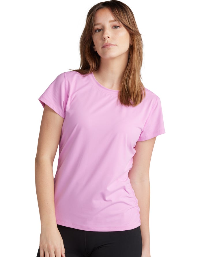 Champion Dame T-Shirts Lyserød - Soft Touch Ruched Side - Danmark GSD-813275